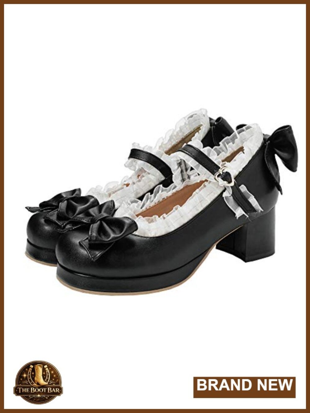 Kawaii Mary Jane Pumps with Bow, Block Heel Platform Shoes, Cute Cosplay Dress